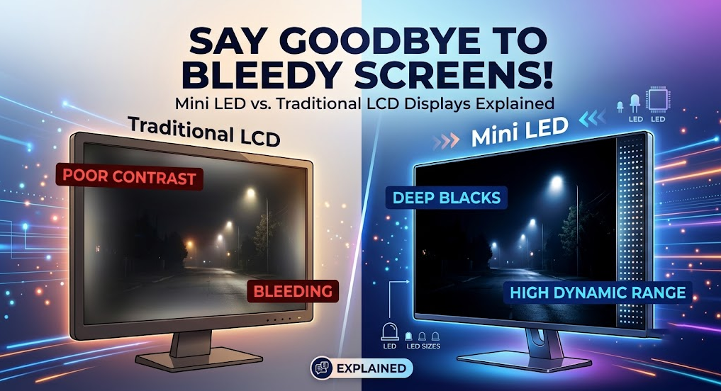 Say Goodbye to Bleedy Screens: Mini LED vs. Traditional LCD Displays Explained
